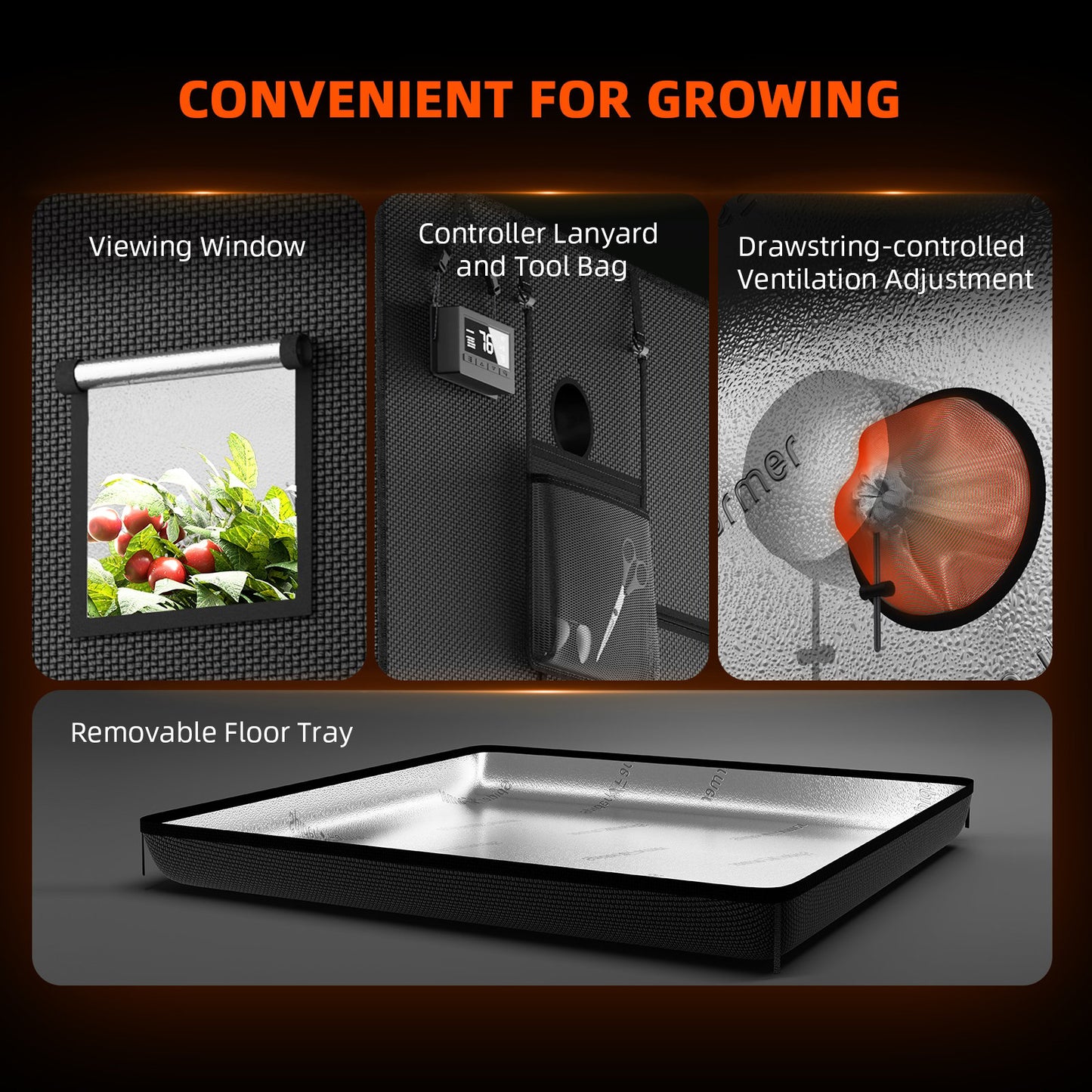 SF 120x240x200 Grow Zelt – Extra viel Platz für maximale Erträge