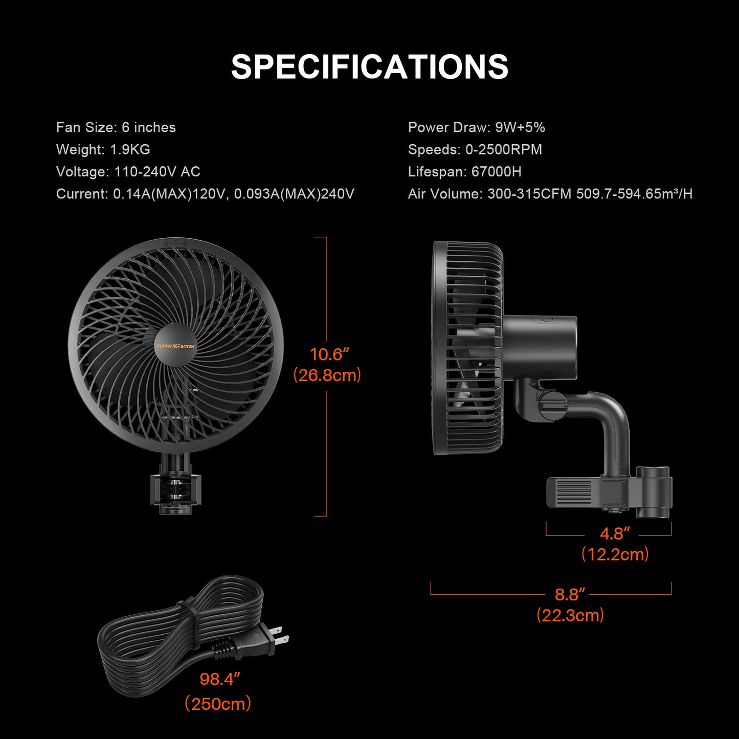 Spider Farmer 6" Clip Fan – Intelligente Luftzirkulation für dein Grow-Zelt