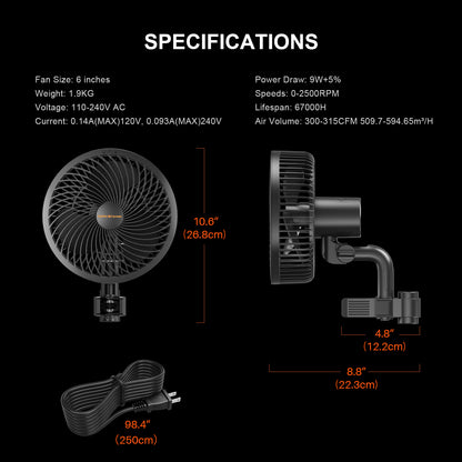 Spider Farmer 6" Clip Fan – Intelligente Luftzirkulation für dein Grow-Zelt